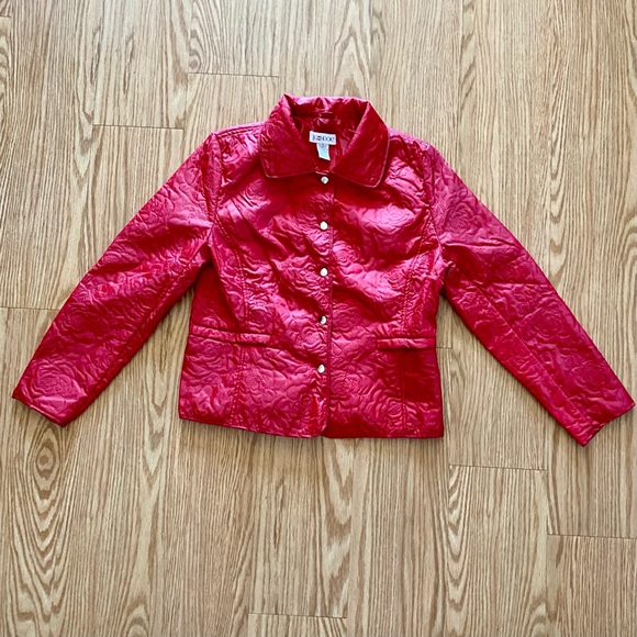 J G Hook Jackets & Blazers - Vintage J.G. Hook Red Rose Bomber Jacket Coat